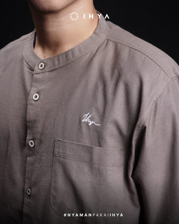 Kemko Azhar Grey – Baju Koko Lengan Pendek Pria Dewasa Abu Abu - Image 6